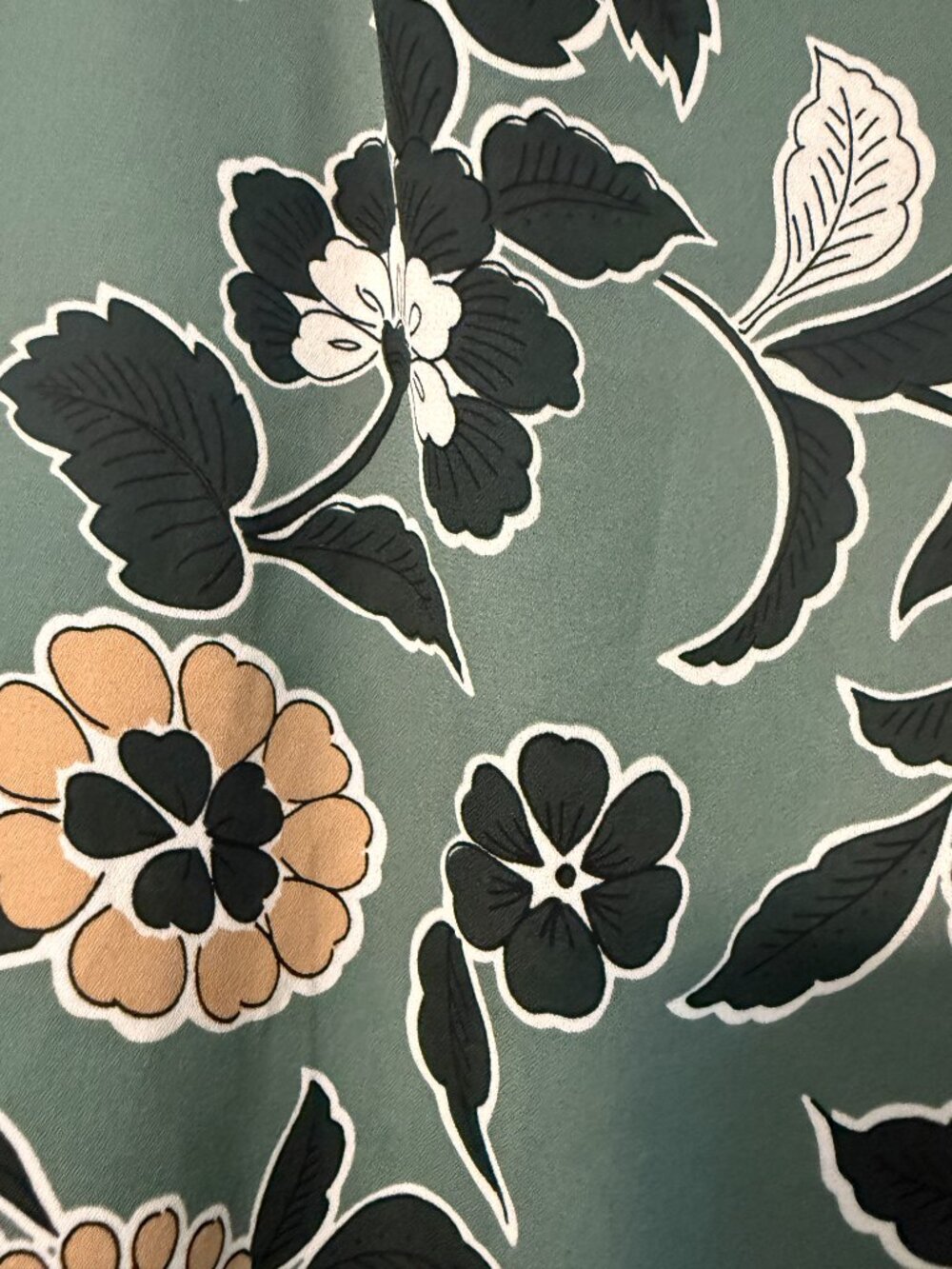 Ann Taylor Sleeveless Sage Green Floral Blouse - Large Petite - Picture 3 of 6